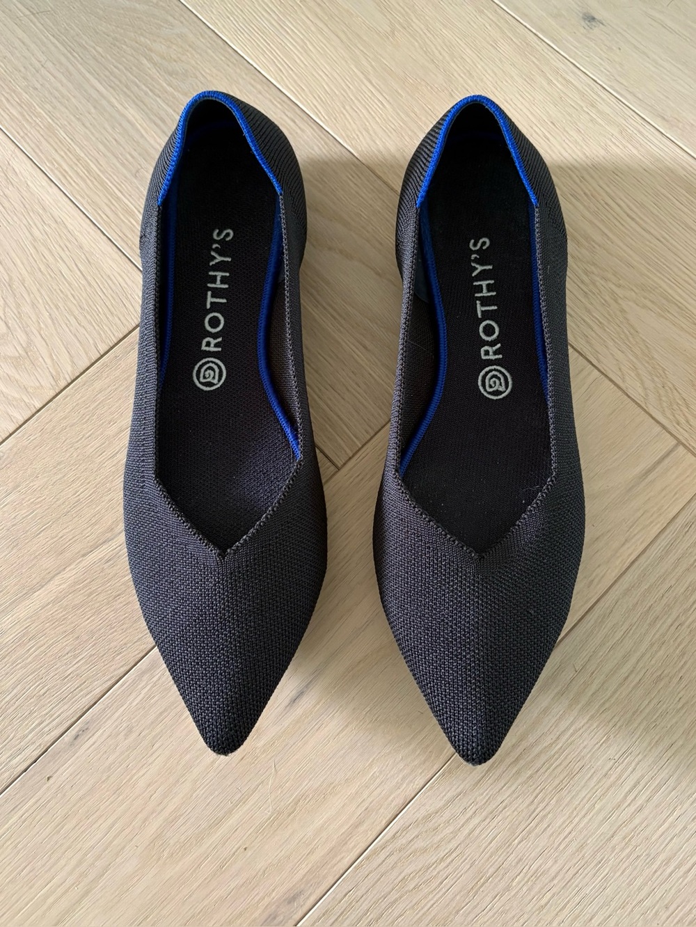 Rothy's Sz 11 The Point II Dressy Black Dressy Flats Slip On - Nice!